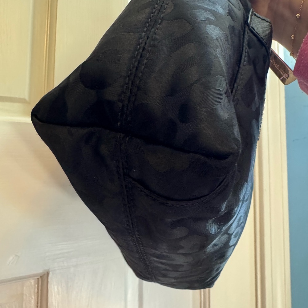 Michael Kors Morgan Leopard Nylon & Leather Medium Messenger Crossbody Bag - Picture 11 of 17